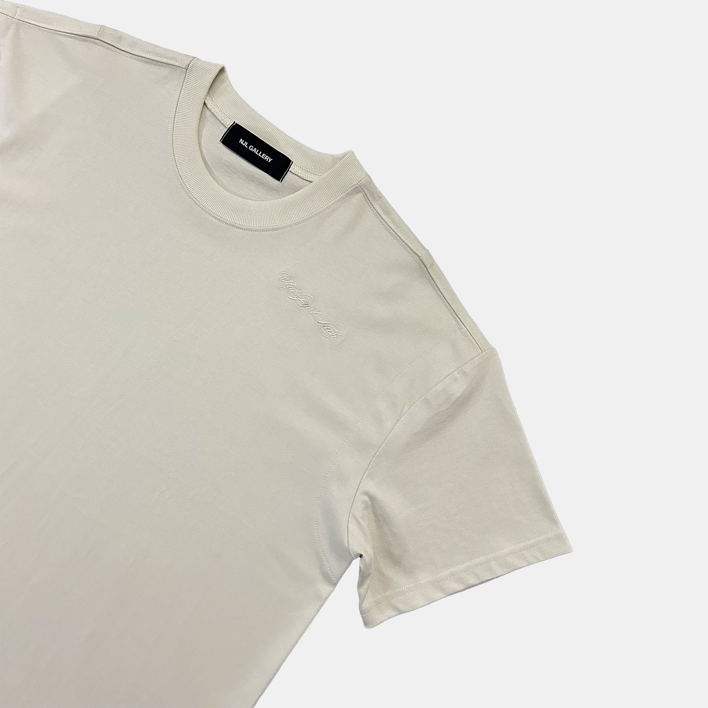 SIGNATURE EMBROIDERED TEE - IVORY