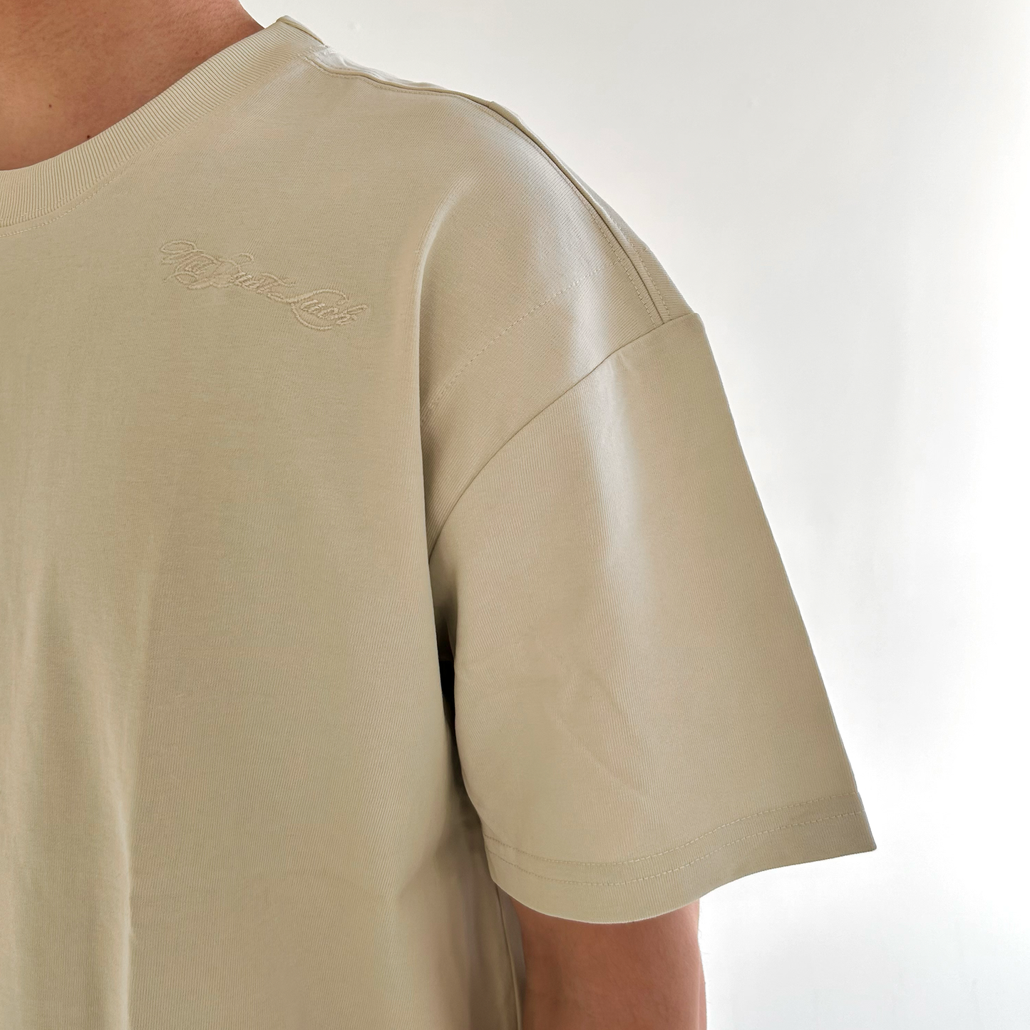 SIGNATURE EMBROIDERED TEE - IVORY