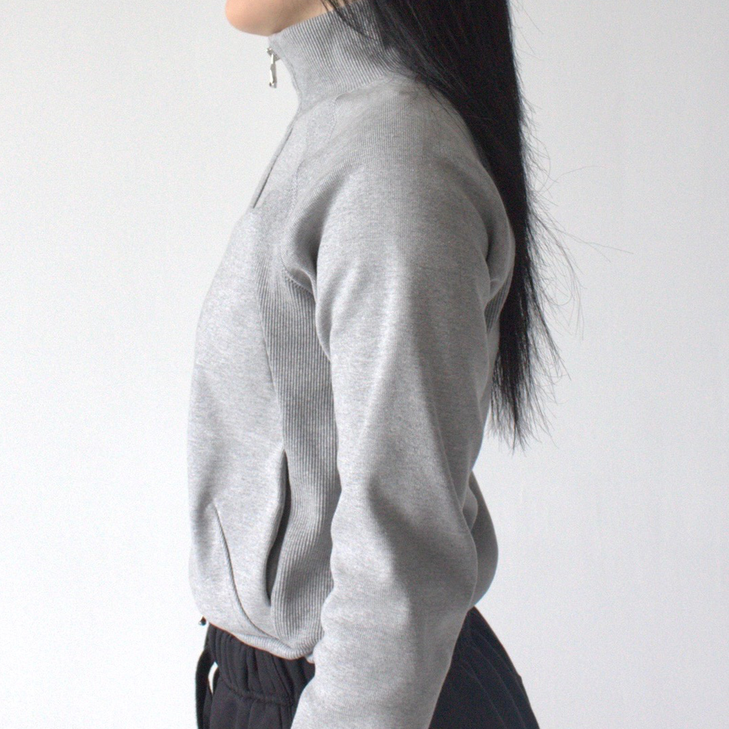 RIBBED TRACK JACKET - GREY (WOMENS)