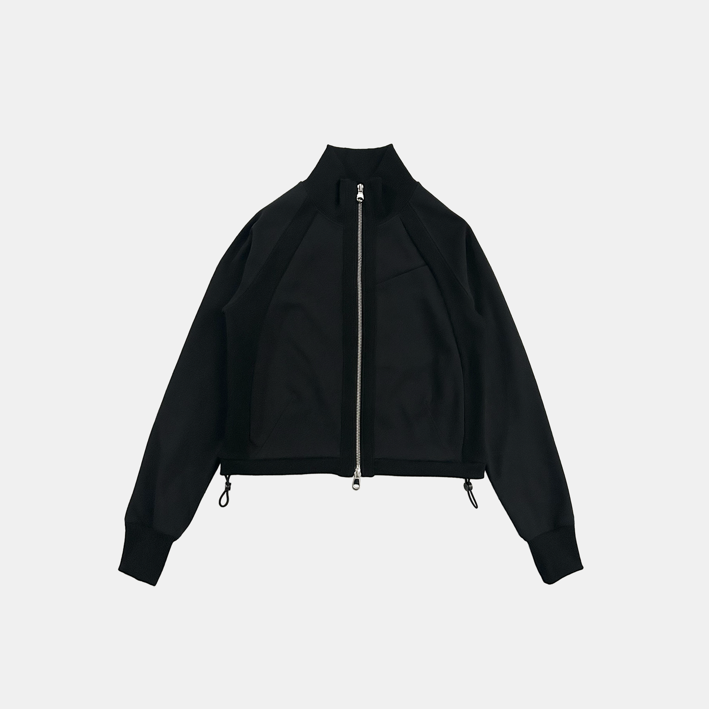 RIBBED TRACK JACKET - BLACK (WOMENS)