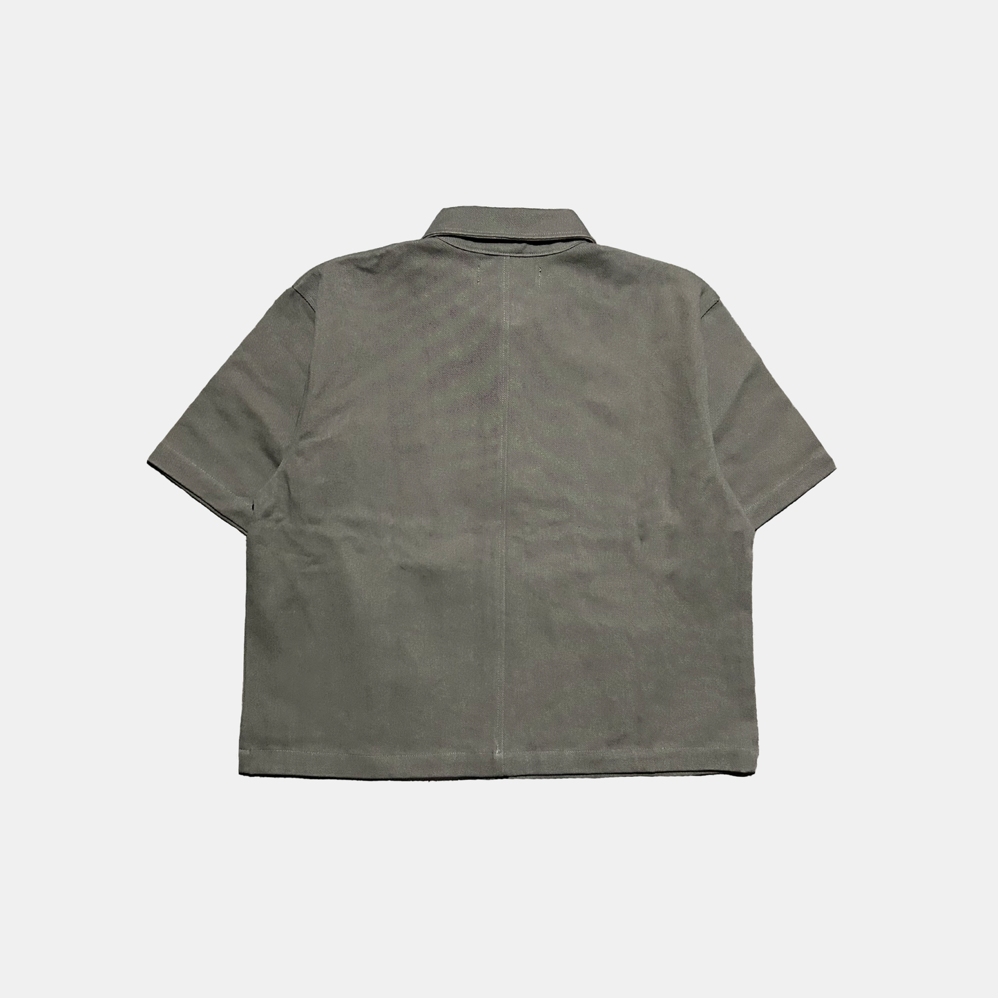 DENIM ZIP OVERSHIRT - DEEP GREEN