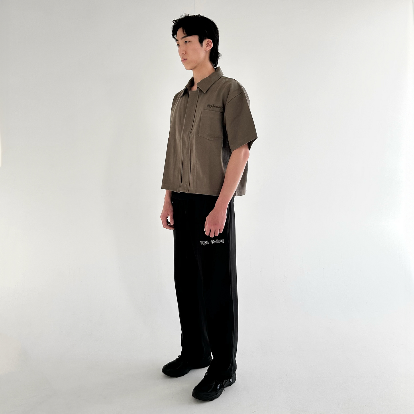 DENIM ZIP OVERSHIRT - DEEP GREEN