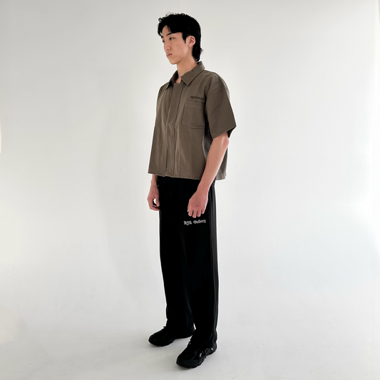 DENIM ZIP OVERSHIRT - DEEP GREEN