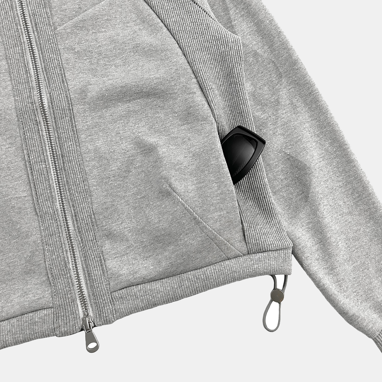 RIBBED TRACK JACKET - GREY (WOMENS)