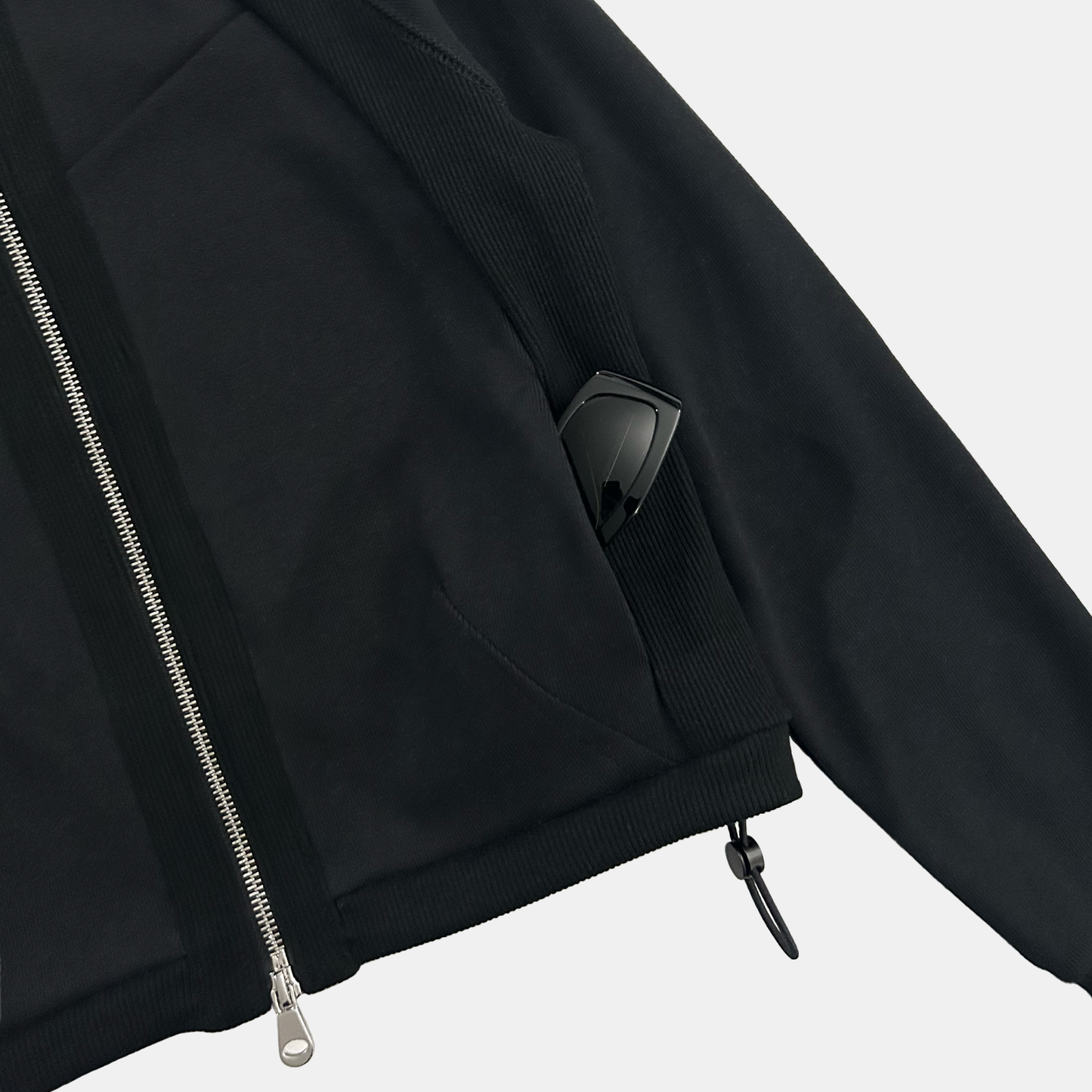 RIBBED TRACK JACKET - BLACK (WOMENS)