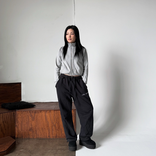 RIBBED TRACK JACKET - GREY (WOMENS)