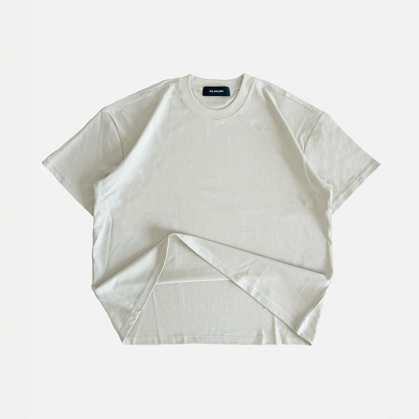 SIGNATURE EMBROIDERED TEE - IVORY