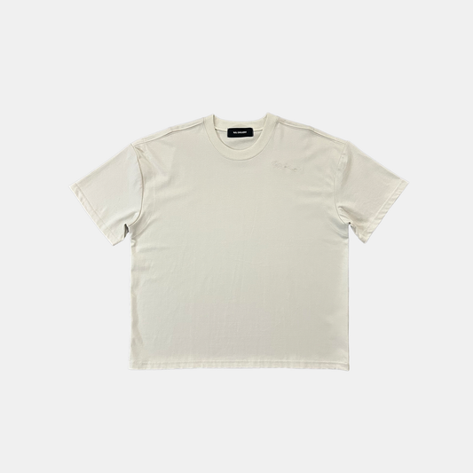 SIGNATURE EMBROIDERED TEE - IVORY