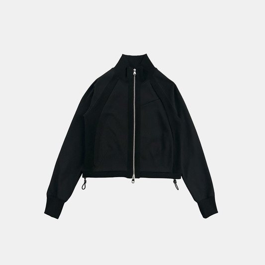 RIBBED TRACK JACKET - BLACK (WOMENS)