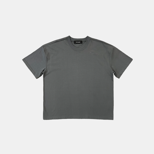 SIGNATURE EMBROIDERED TEE - GREY