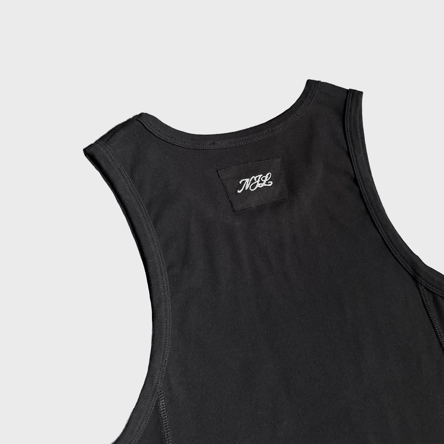 PANELED TANK TOP - BLACK