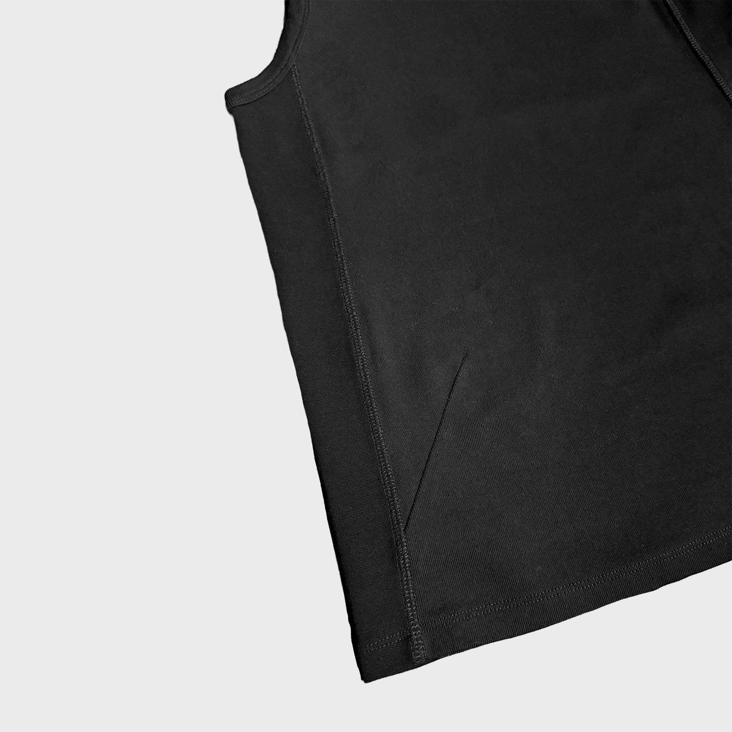 PANELED TANK TOP - BLACK