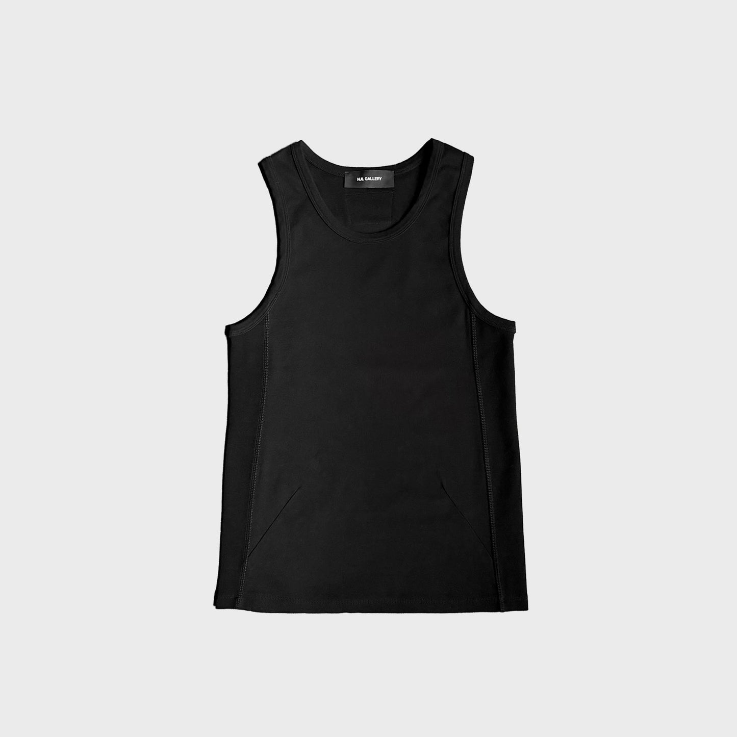 PANELED TANK TOP - BLACK