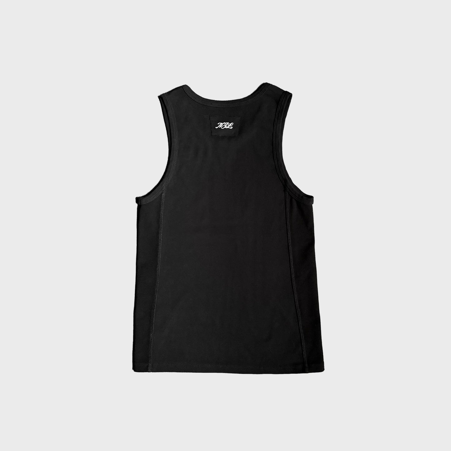 PANELED TANK TOP - BLACK