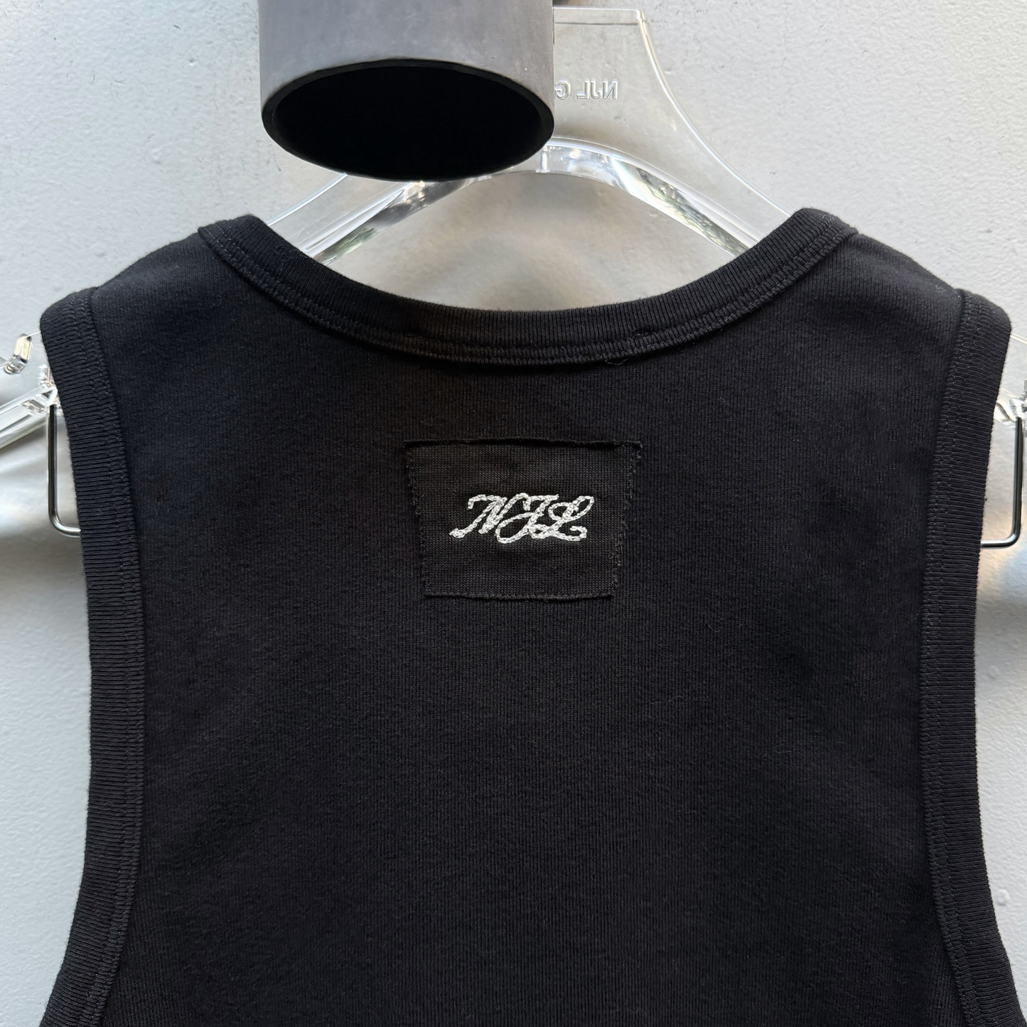 PANELED TANK TOP - BLACK
