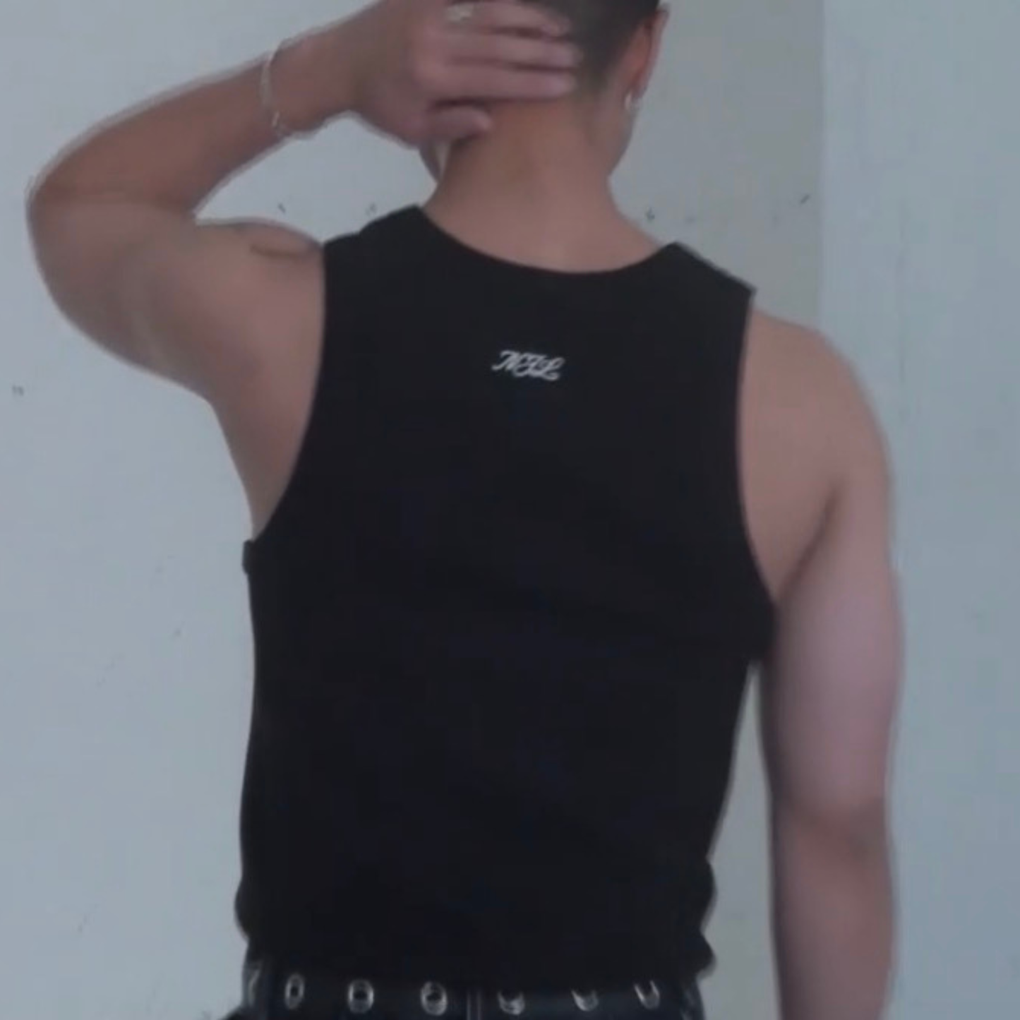 PANELED TANK TOP - BLACK